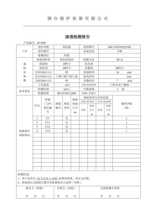 渗透检测方法字母代号