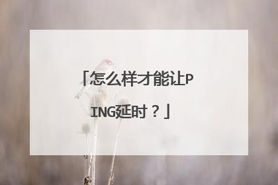 Ping的延时