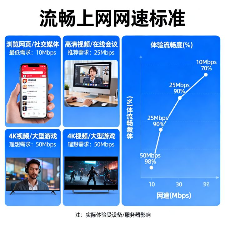 何种网速才能保证上网体验流畅？，网速多少才算流畅
