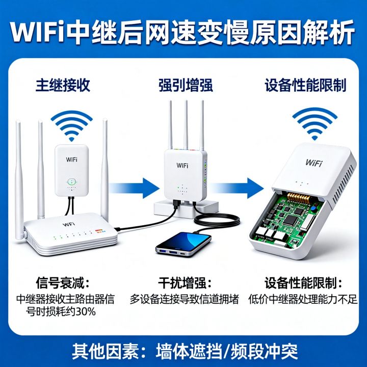 WiFi中继后网速为何反而变慢？原因何在？