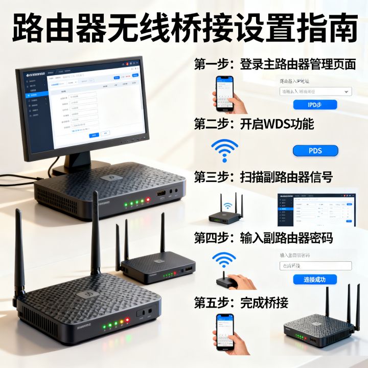路由器如何搭桥，路由器无线桥接怎么设置？