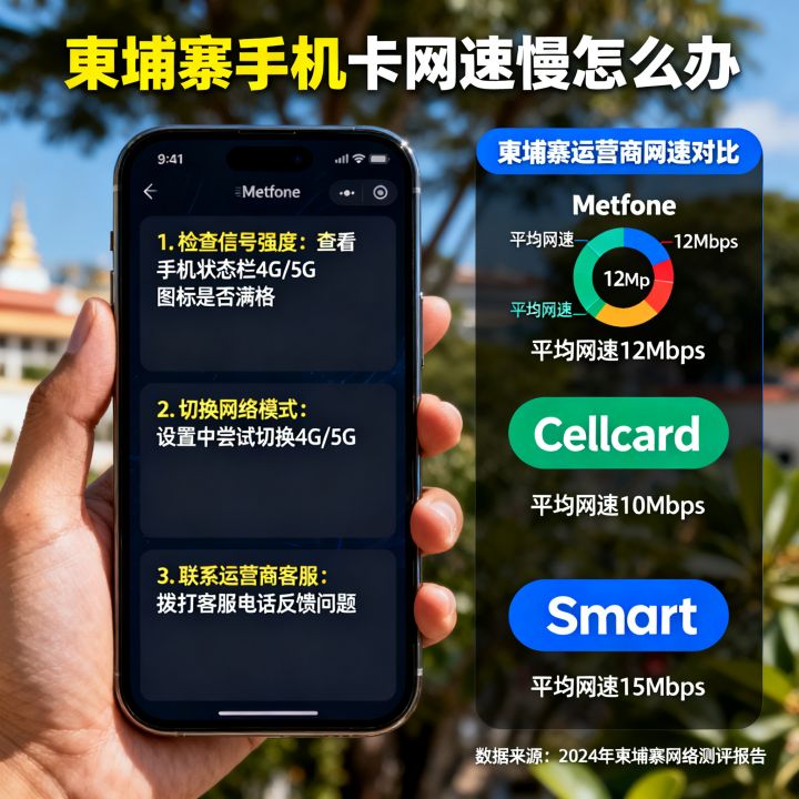 柬埔寨手机卡网速慢怎么办，哪个运营商网速最快