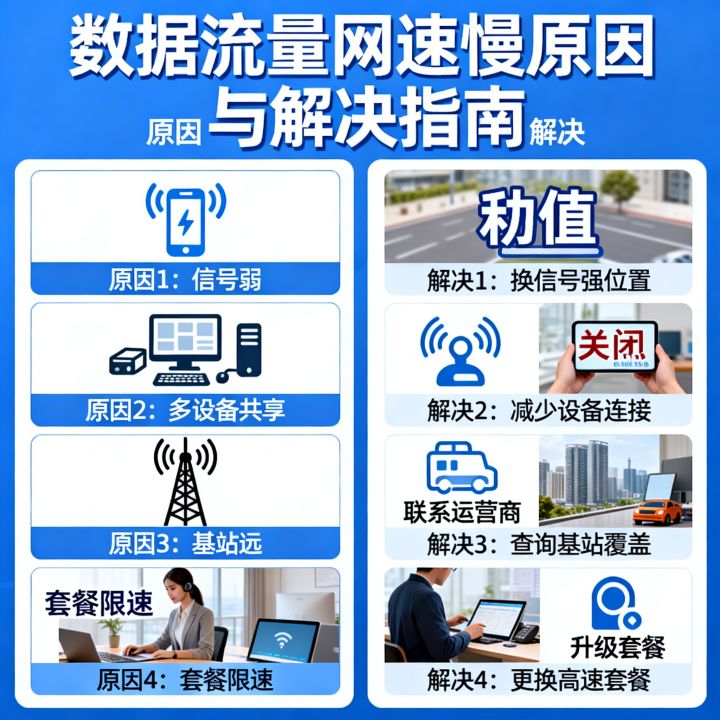 数据流量网速不快是什么原因？，数据流量网速慢怎么解决