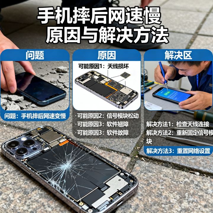 手机摔后网速不好怎么办？，为什么手机摔后网速慢？