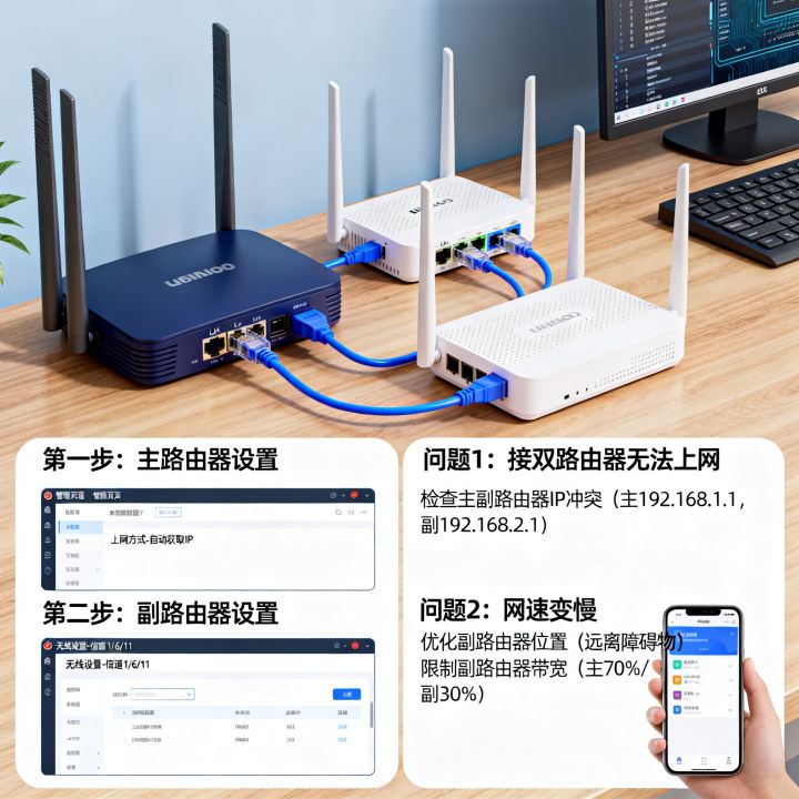 接双路由器怎么设置才能上网，接双路由器后网速变慢怎么解决？