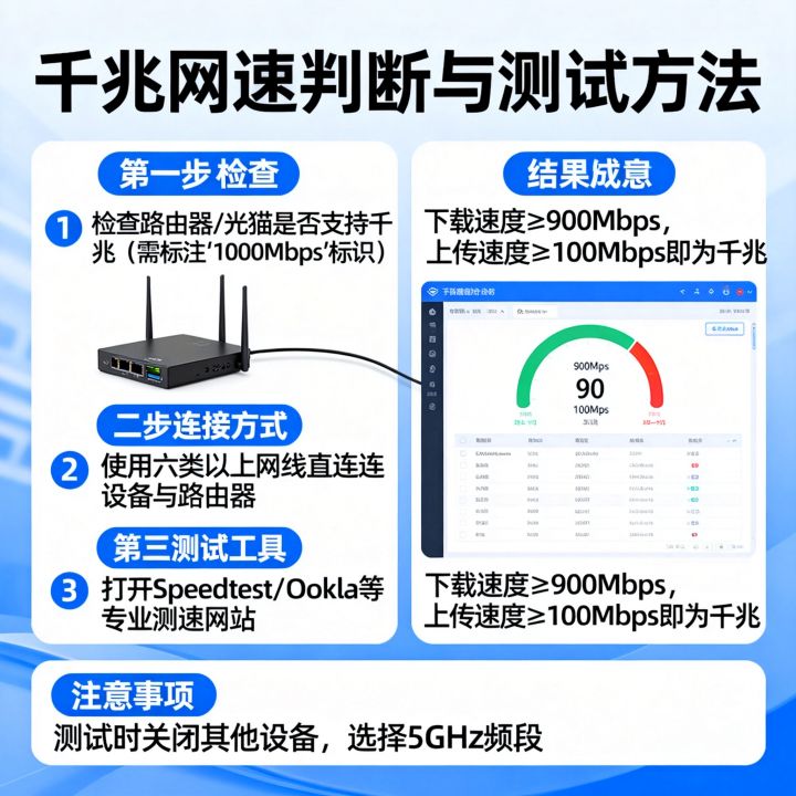 如何判断网速是千兆，网速测试方法是什么？