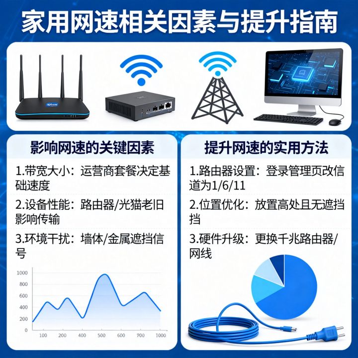 家用网速与什么有关？网速慢怎么提升，路由器这样设置