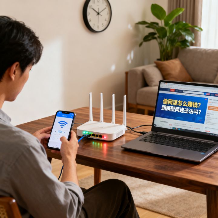 偷网速怎么赚钱的，蹭隔壁网速违法吗？