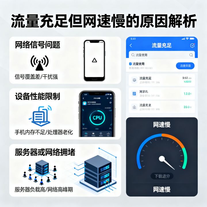 流量够用网速却很慢怎么回事，为什么流量充足上网还是卡顿
