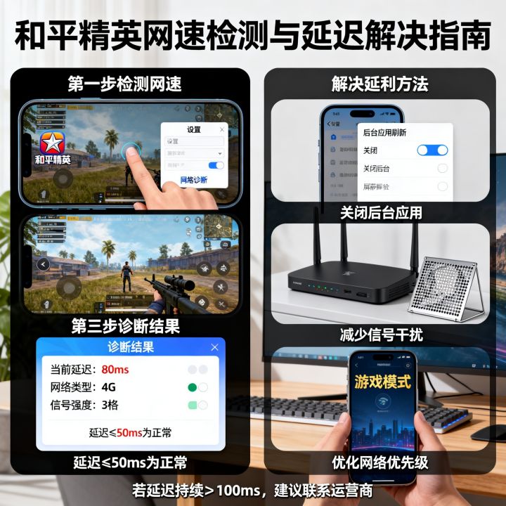 和平精英如何检测网速，打游戏延迟高怎么解决？