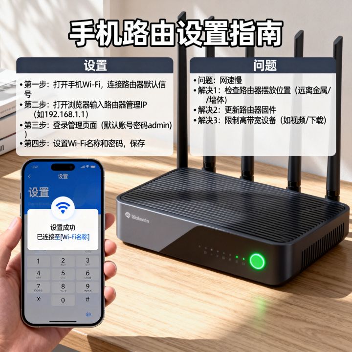 手机路由设置怎么弄，手机路由设置网速慢怎么办