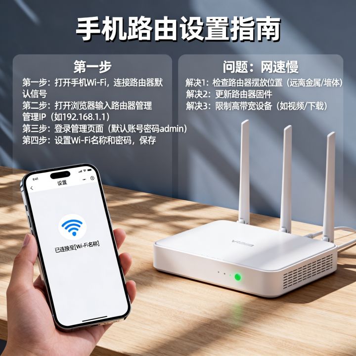 手机路由设置怎么弄，手机路由设置网速慢怎么办
