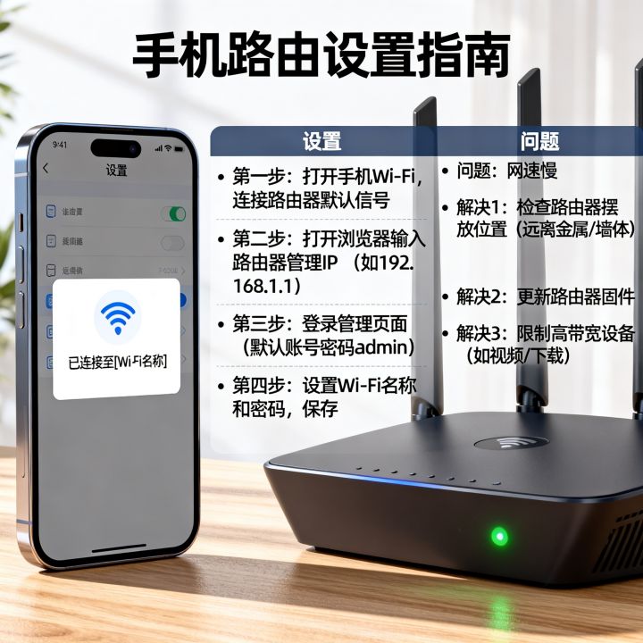手机路由设置怎么弄，手机路由设置网速慢怎么办