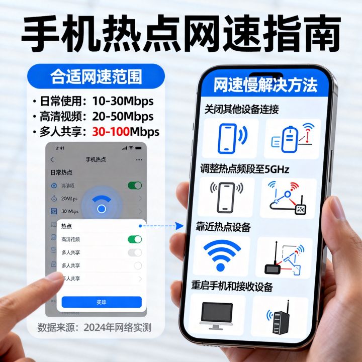 手机热点网速多少合适，手机开热点网速慢怎么解决