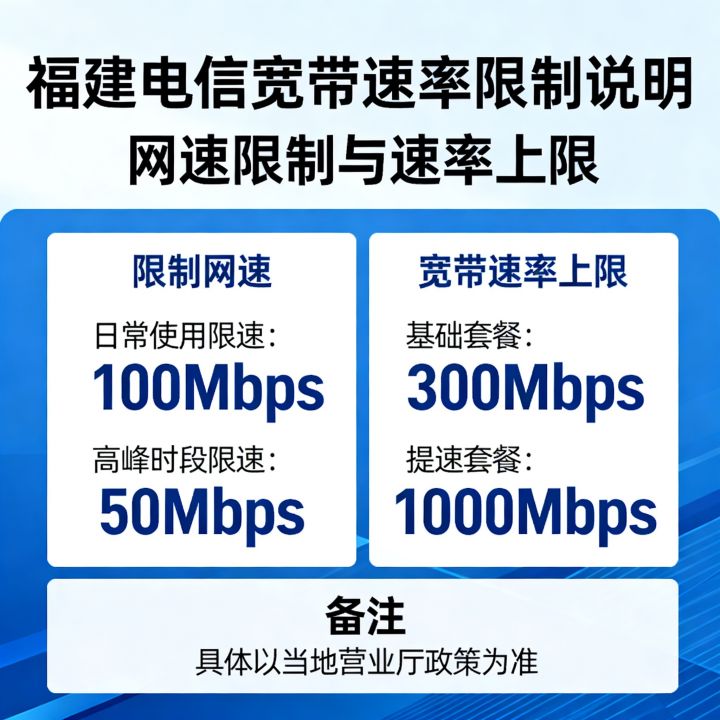 福建电信限制网速多少，宽带速率上限是多少？