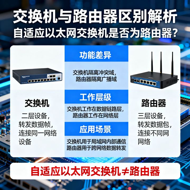 自适应以太网交换机是路由器吗，交换机和路由器区别？