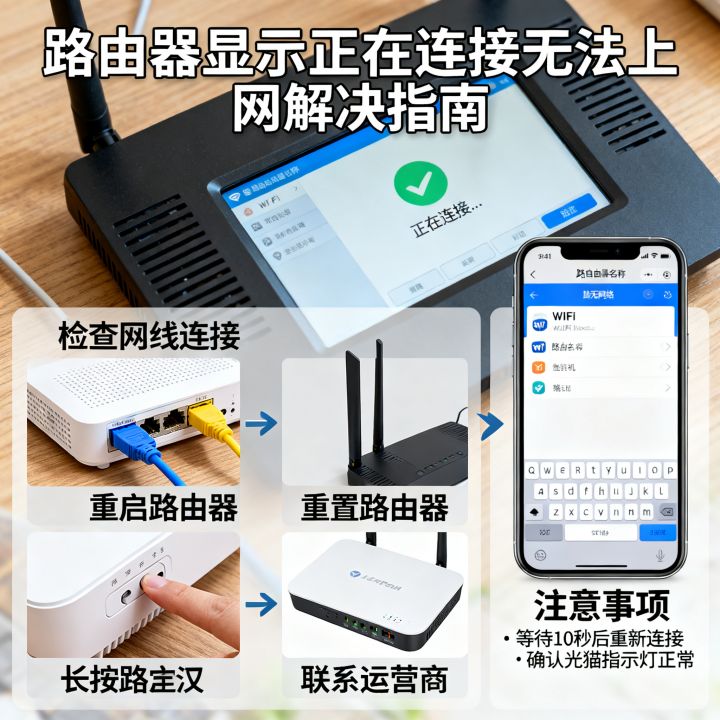 路由器一直显示正在连接无法上网怎么办，怎么解决
