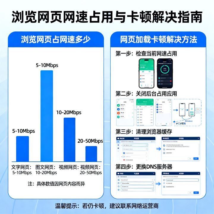 浏览网页占网速多少，网页加载卡顿怎么解决