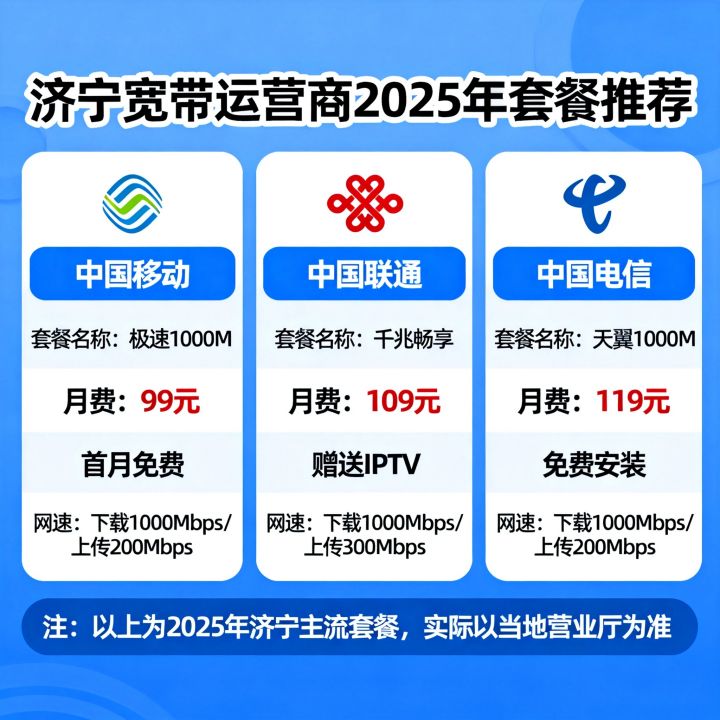 济宁哪家网速快?宽带运营商2025年套餐推荐 济宁哪家网速快?宽带运营商2025年套餐推荐