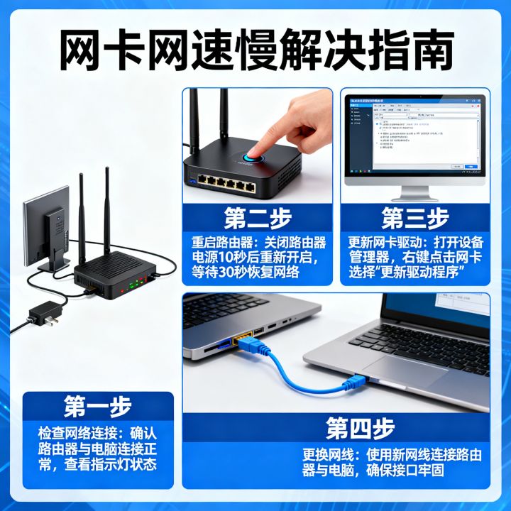 怎样能让网卡网速加强，网卡网速慢怎么办？