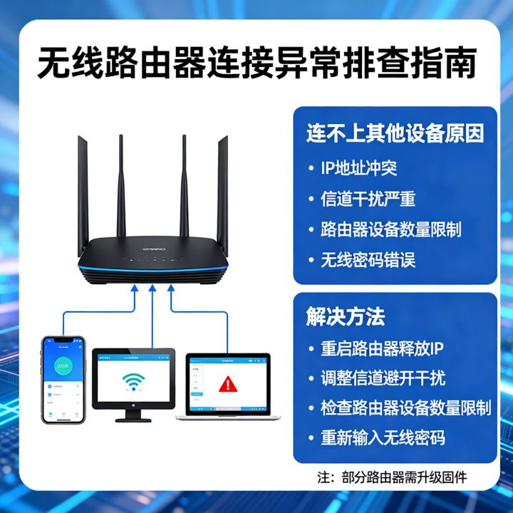 无线路由器只能连接一个手机怎么办，路由器连不上其他设备原因