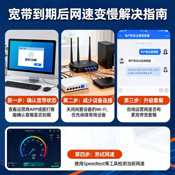 宽带到期网速卡怎么办，宽带到期后网速变慢如何解决
