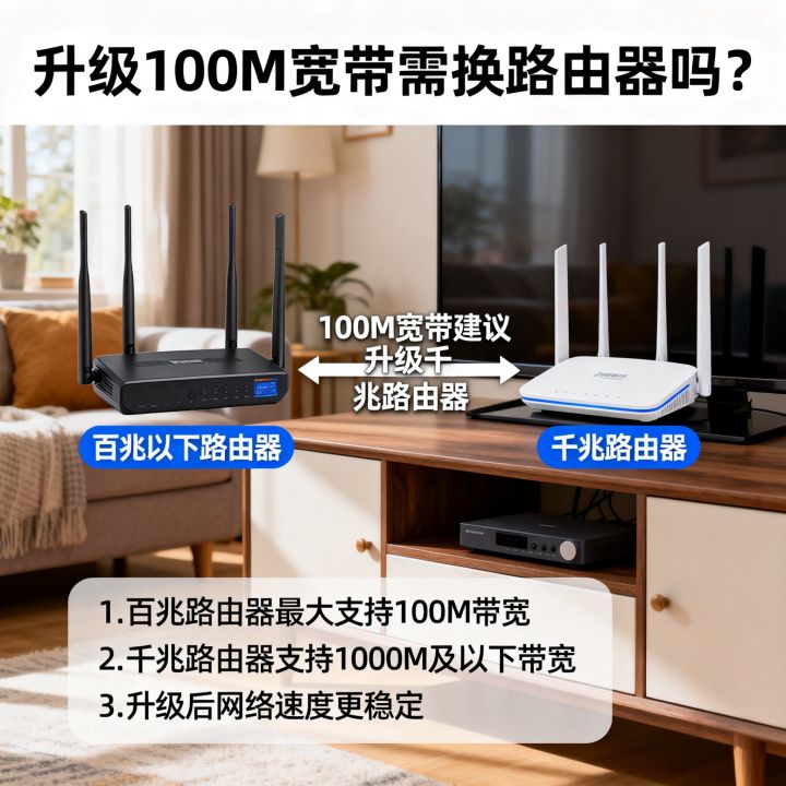 升级100m宽带要换路由器吗