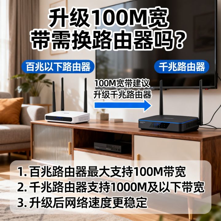 升级100m宽带要换路由器吗