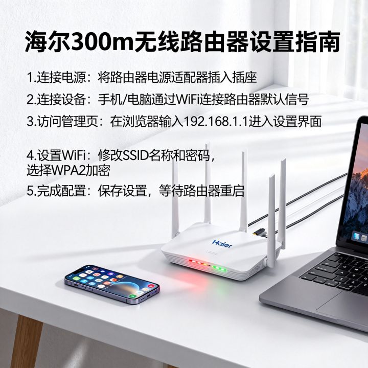 海尔300m无线路由器怎么设置