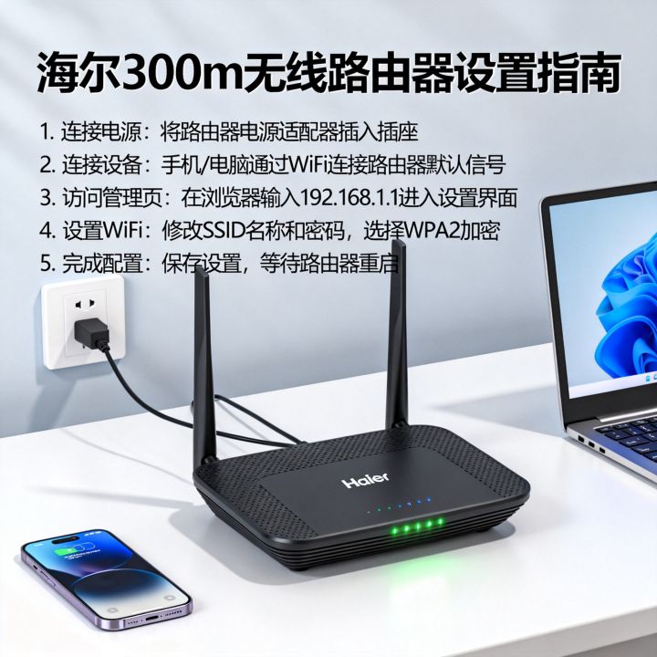 海尔300m无线路由器怎么设置