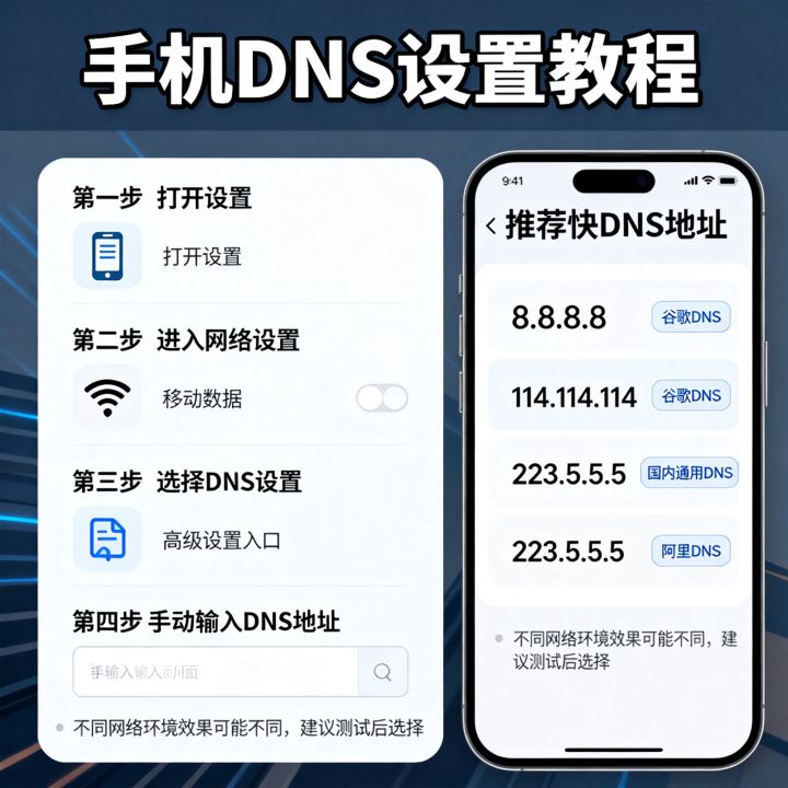 手机dns怎么设置网速，手机dns设置哪个网速最快？
