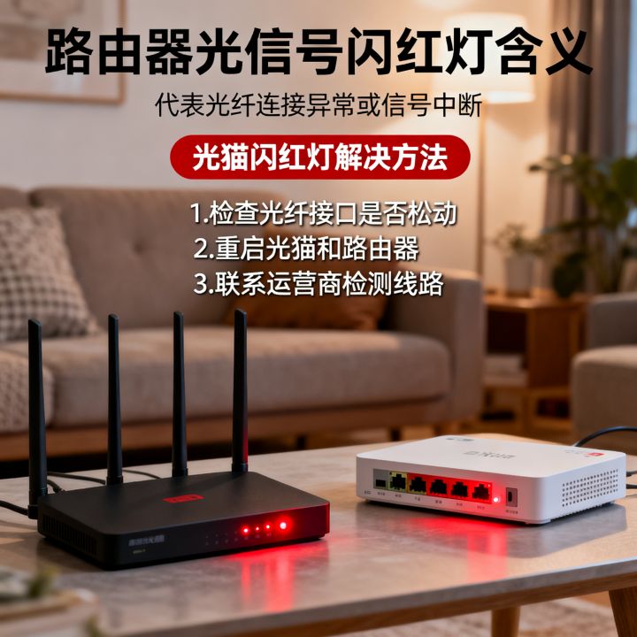 路由器的光信号闪红灯代表什么，光猫闪红灯怎么解决