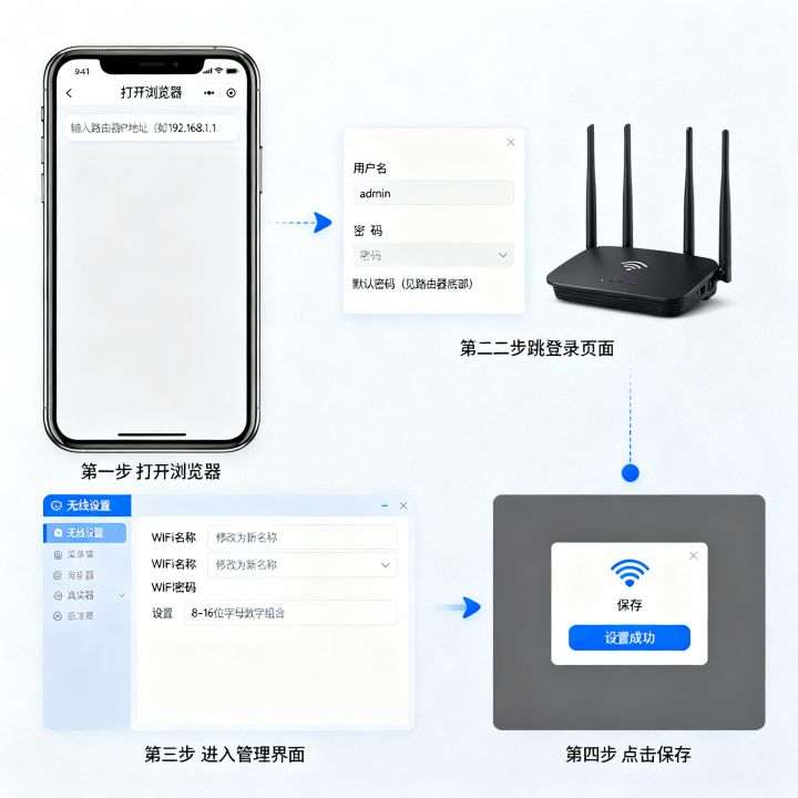 手机怎样登陆路由器？手机如何快速进入路由器管理界面，设置WiFi密码？