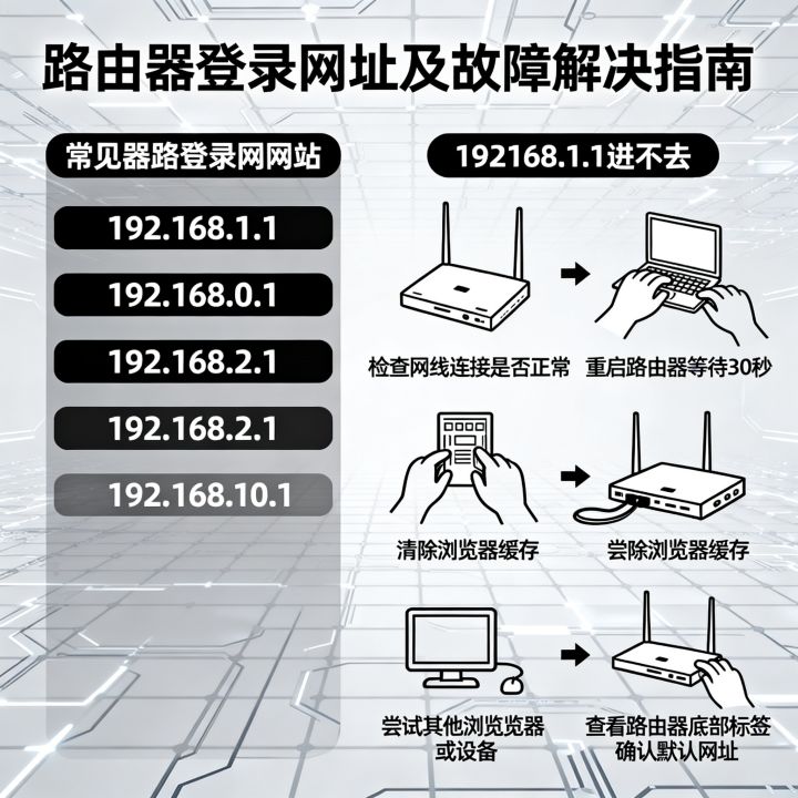 路由器登陆网址有哪些，192.168.1.1进不去怎么办