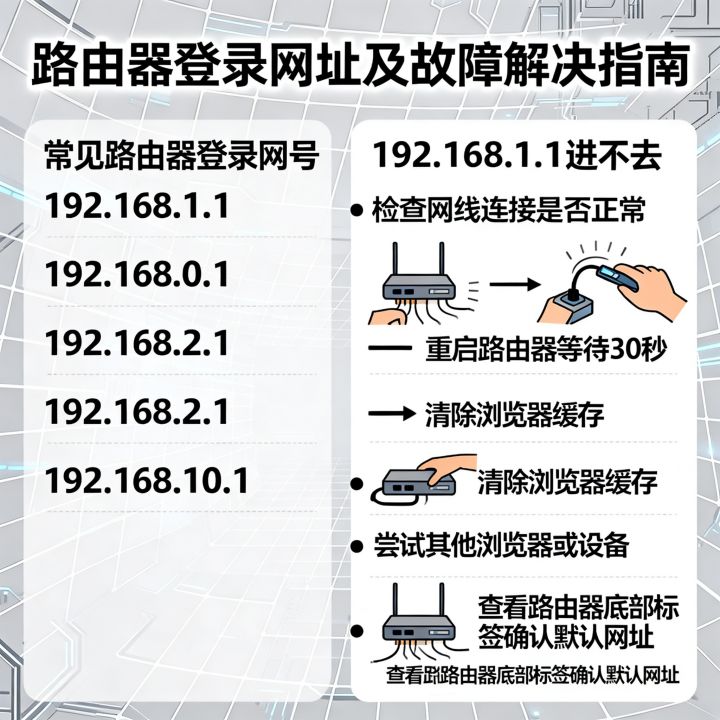 路由器登陆网址有哪些，192.168.1.1进不去怎么办