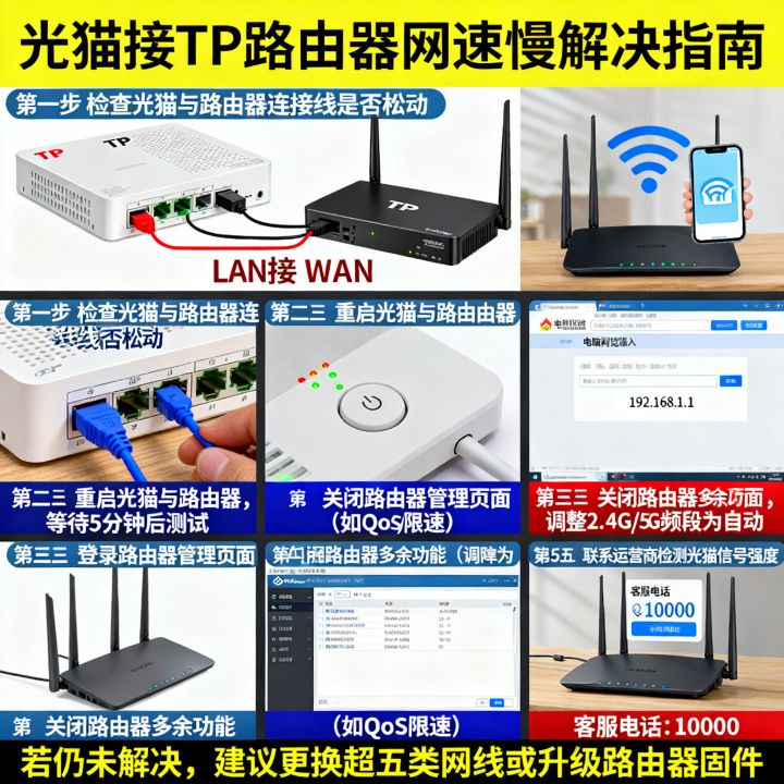 光猫接tp路由器网速慢怎么办，接路由器后网速变慢如何解决