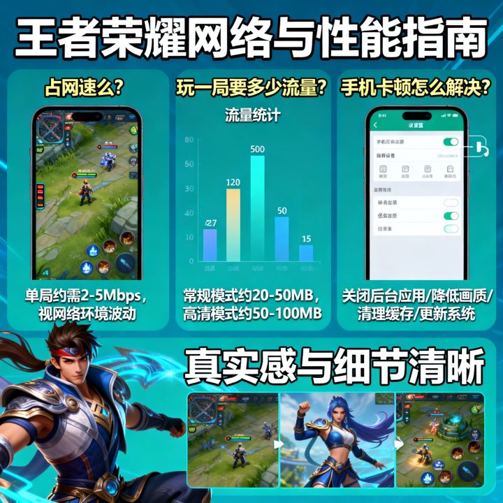 王者荣耀占网速么,玩一局要多少流量,手机卡顿怎么解决 王者荣耀占网速么,玩一局要多少流量,手机卡顿怎么解决