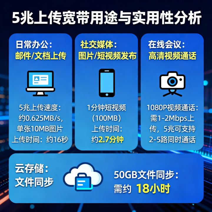 网速上传速度5兆够用吗，上传5兆宽带能干啥？