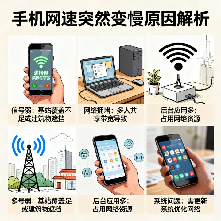 有流量但网速很慢怎么回事，为什么手机网速突然变慢？