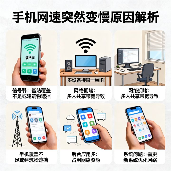 有流量但网速很慢怎么回事，为什么手机网速突然变慢？