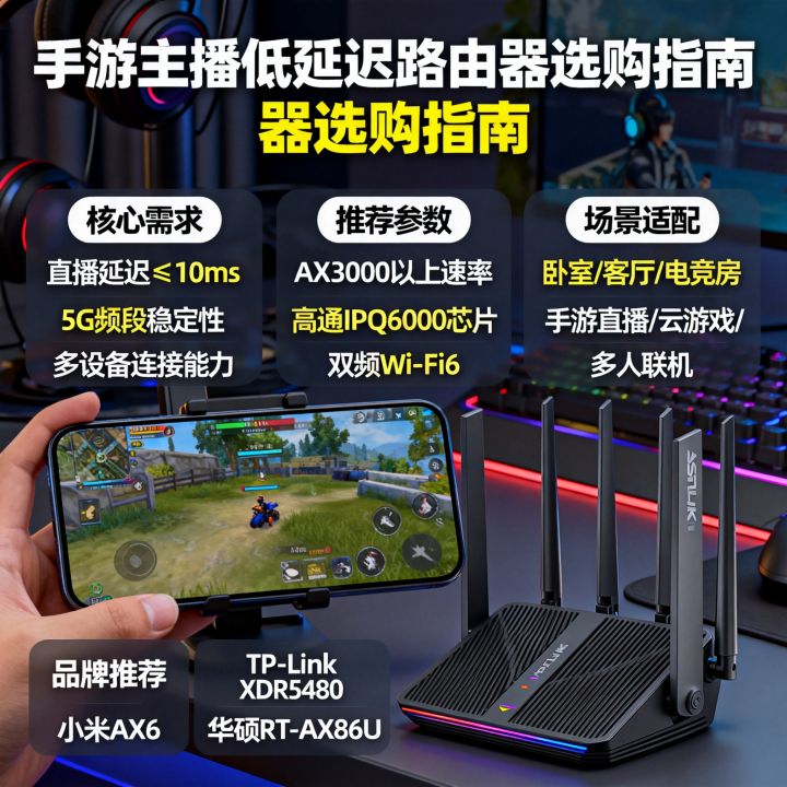 手游主播用什么路由器，直播延迟低不卡顿怎么选