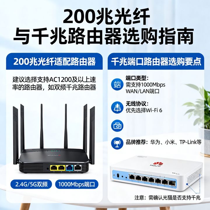 200兆光纤用多大路由器，千兆端口路由器怎么选？