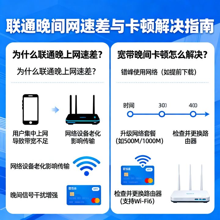 为什么联通晚上网速差？宽带晚间卡顿怎么解决？