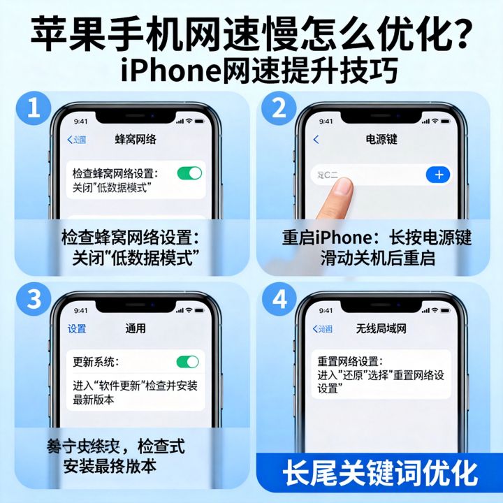 苹果手机网速慢怎么优化？iPhone网速提升技巧，长尾关键词优化
