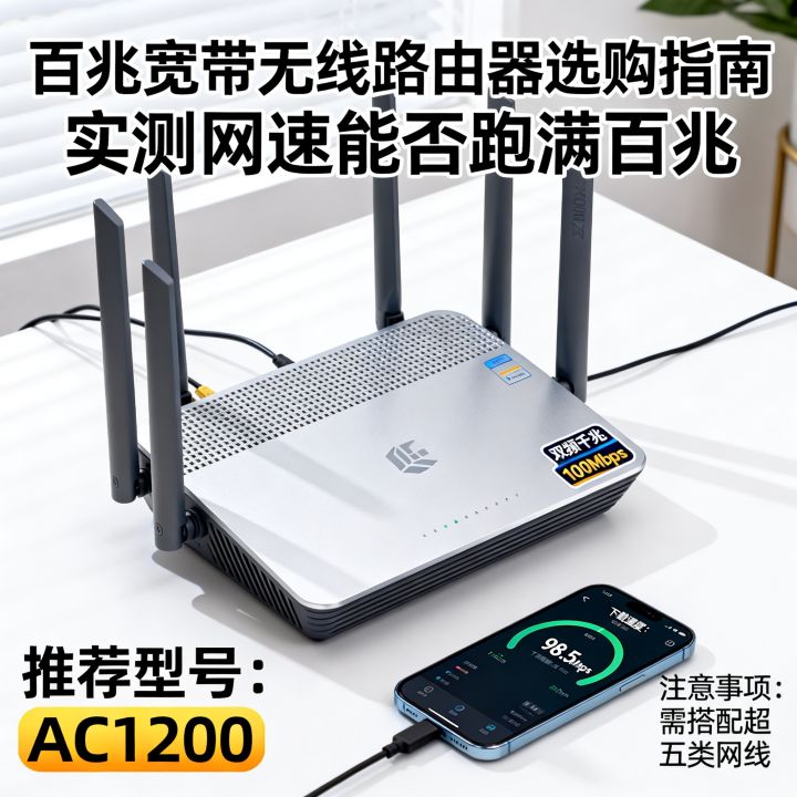 百兆宽带用什么无线路由器，网速跑满吗？