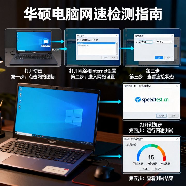 华硕电脑怎么检测网速