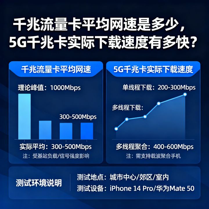 千兆流量卡平均网速是多少，5G千兆卡实际下载速度有多快？