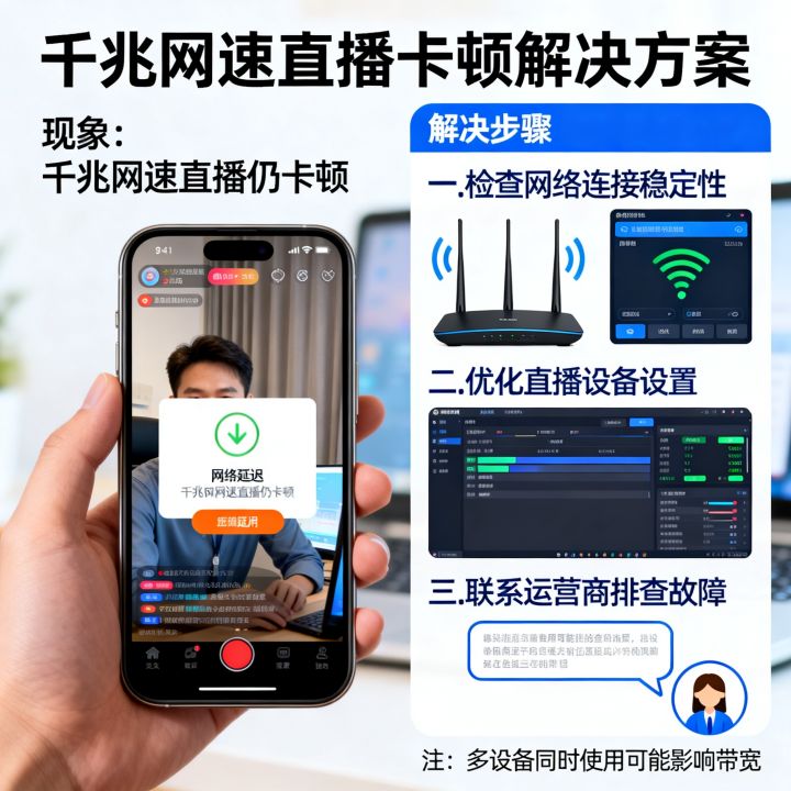 千兆网速直播还是卡，千兆网速直播卡怎么办
