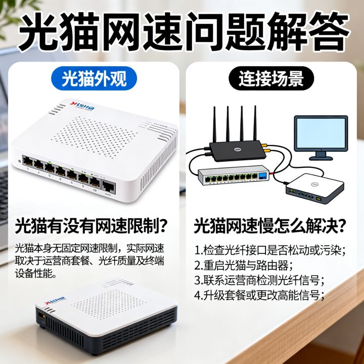 光猫有没有网速限制？光猫网速慢怎么解决？
