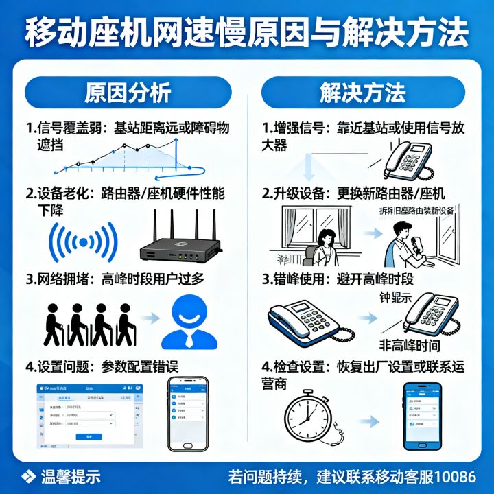 移动座机网速慢是怎么回事？移动座机网速慢怎么解决？